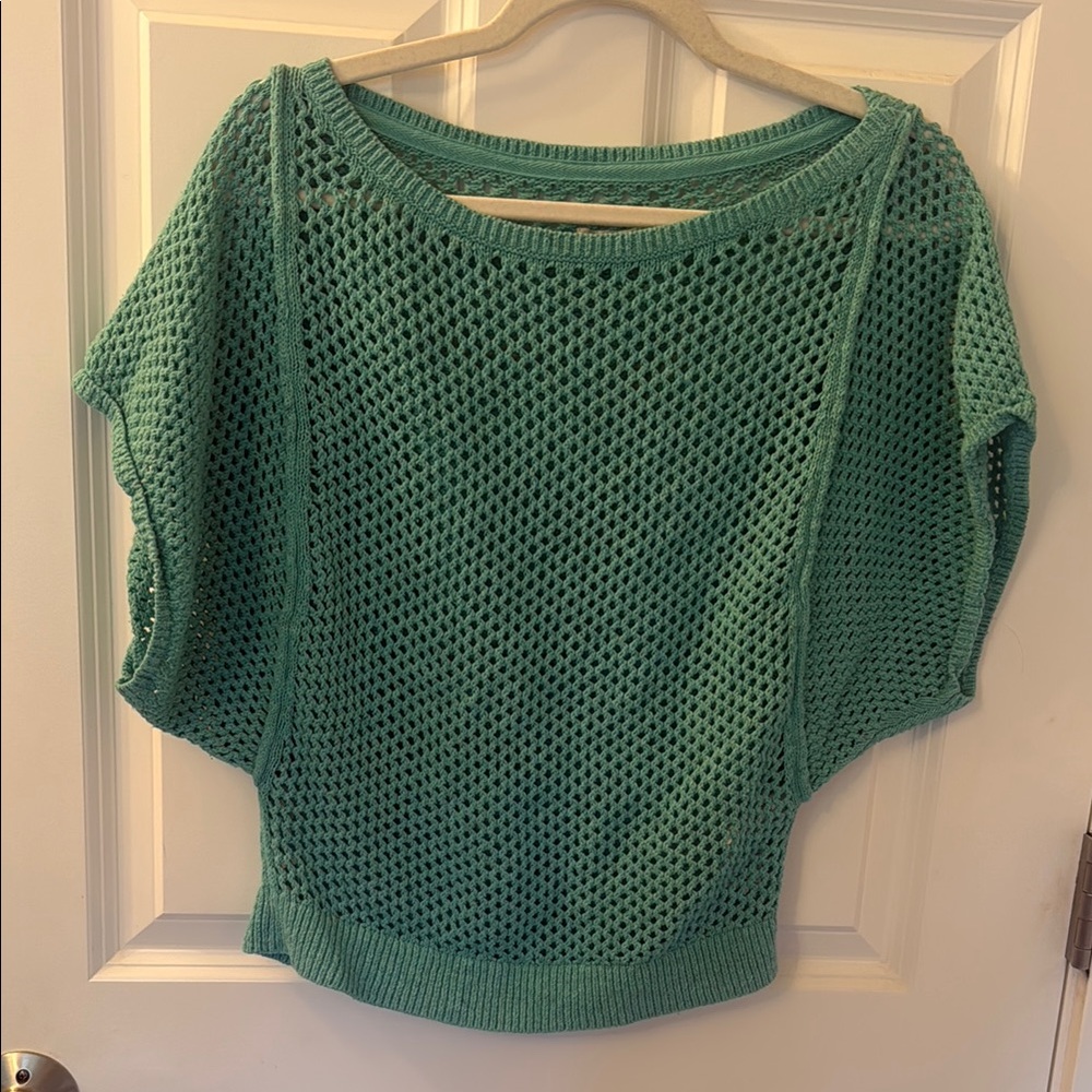 Light Teal Open-Knit Women’s Sweater
